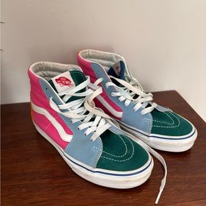 COPY - VANS SK8-HI Top Color Block Pink Blue Green and Orange size 7
